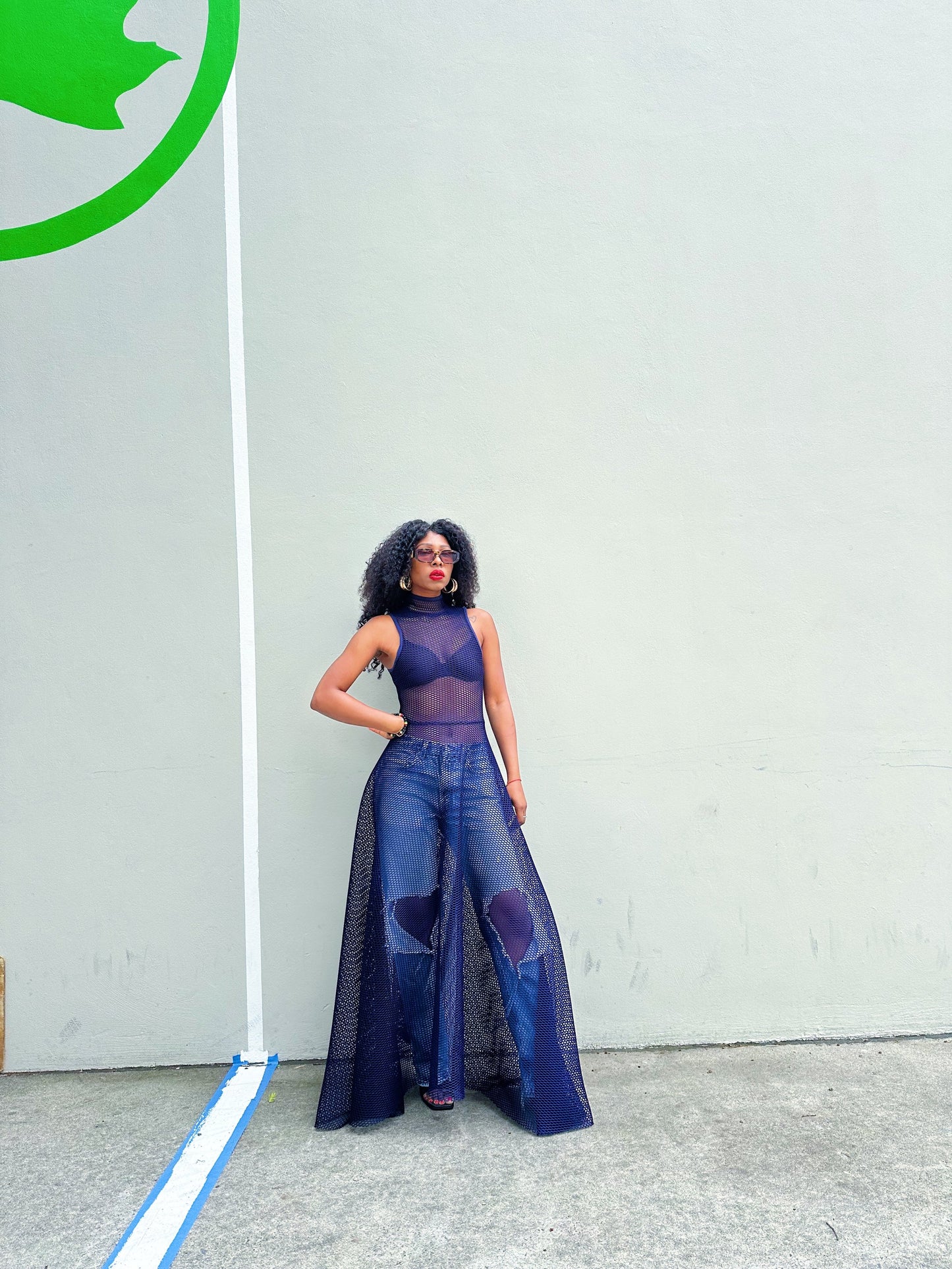 Marina Mesh Maxi Dress NAVY