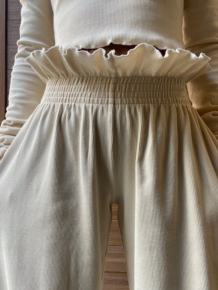 KENNY WIDE LEG PANTS CREAM