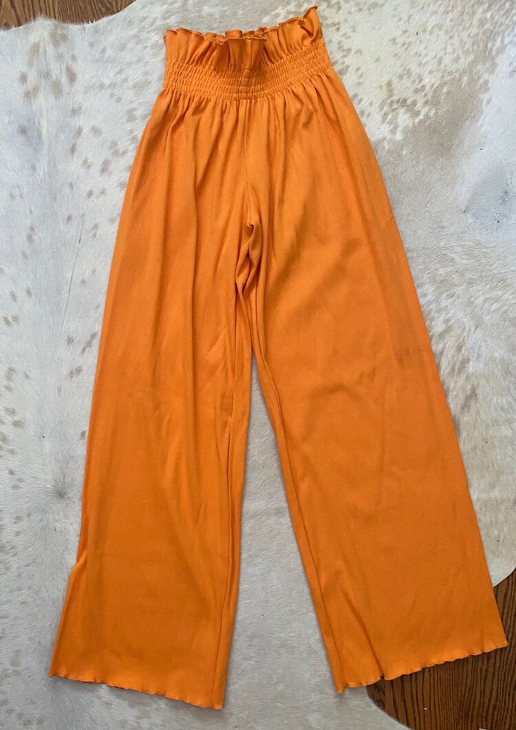 KENNY WIDE LEG PANTS TANGERINE
