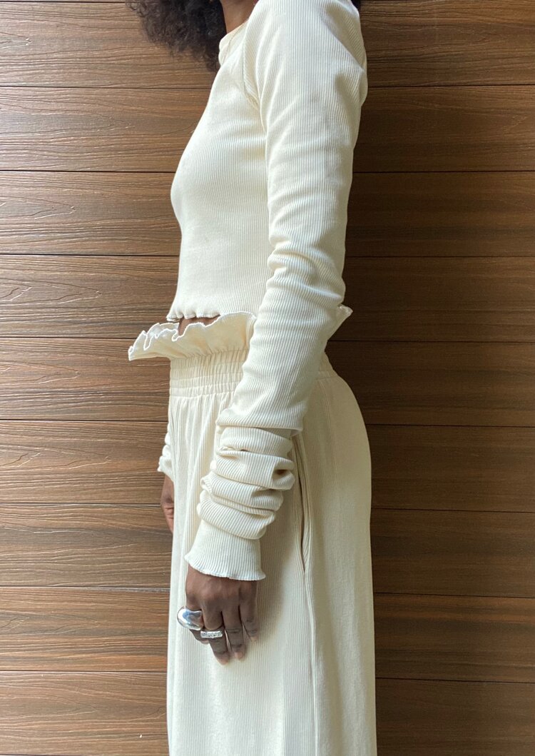 KENNY WIDE LEG PANTS CREAM