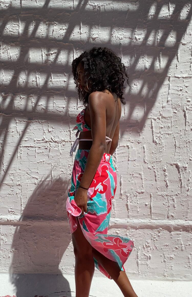 DANA TROPICAL BRALETTE PINK/RED