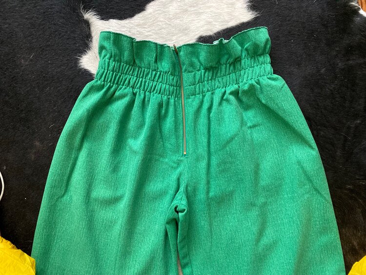 LENNY WIDE LEG PANT KELLY GREEN