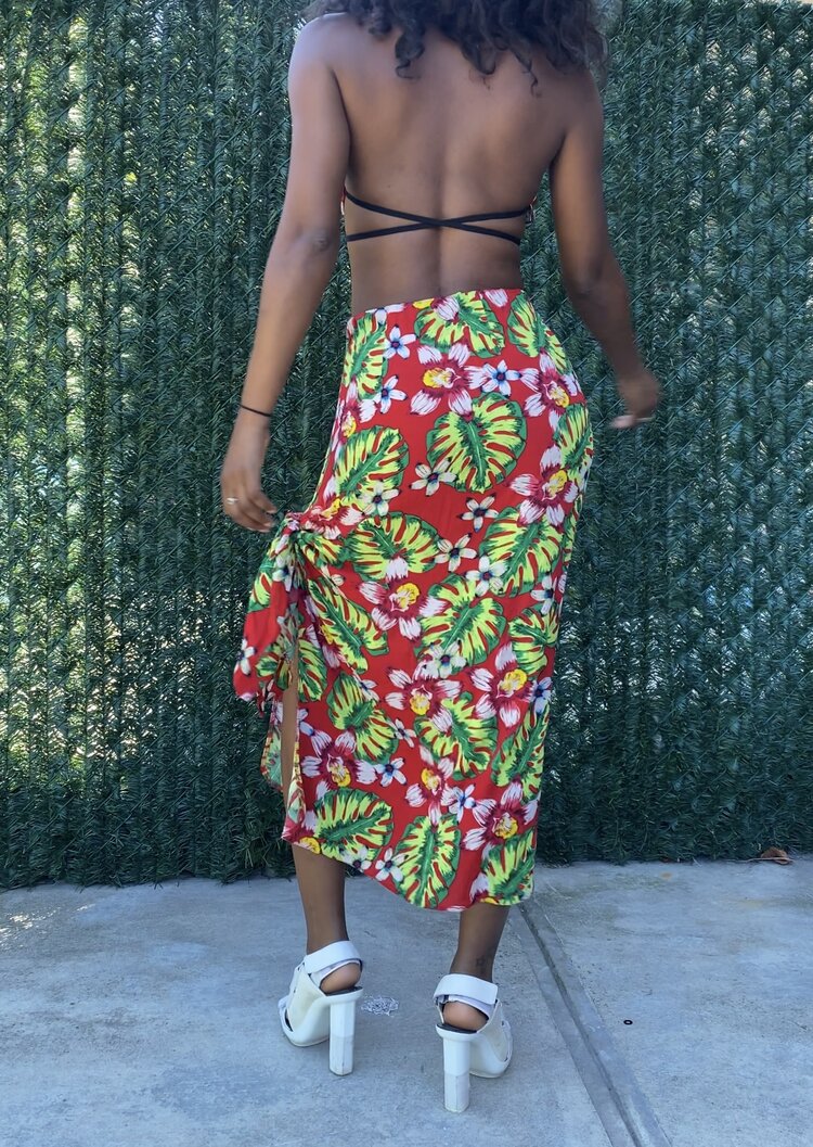 DANA TROPICAL BRALETTE GREEN/RED