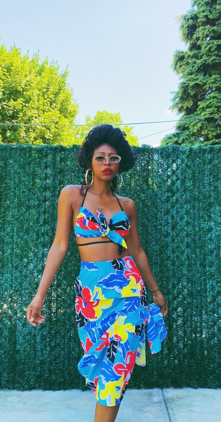 DANA TROPICAL BRALETTE BLUE/YELLOW