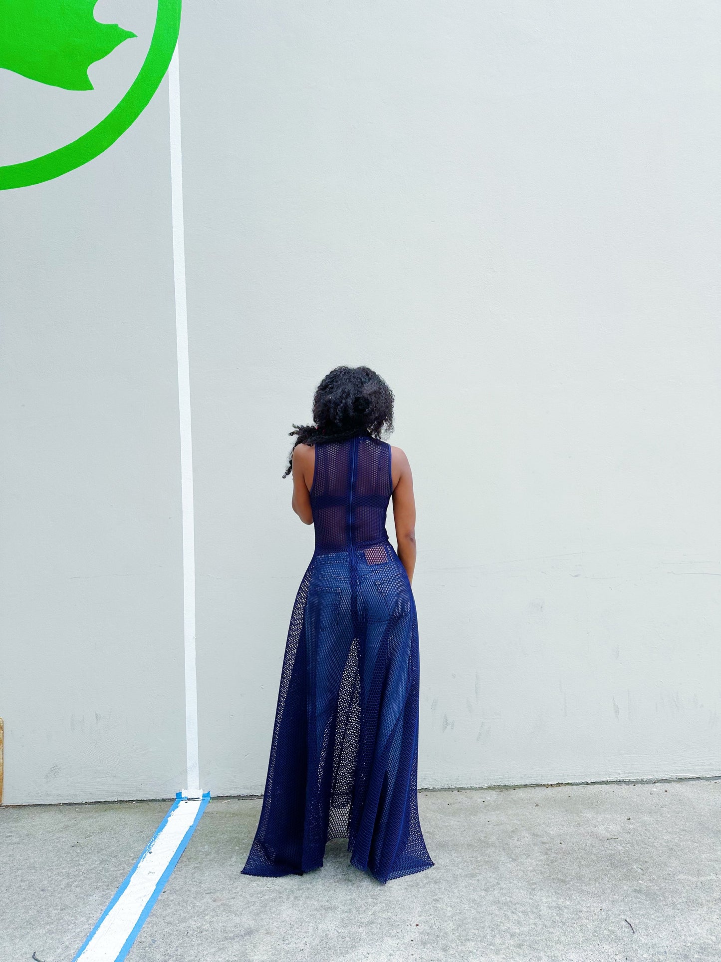 Marina Mesh Maxi Dress NAVY