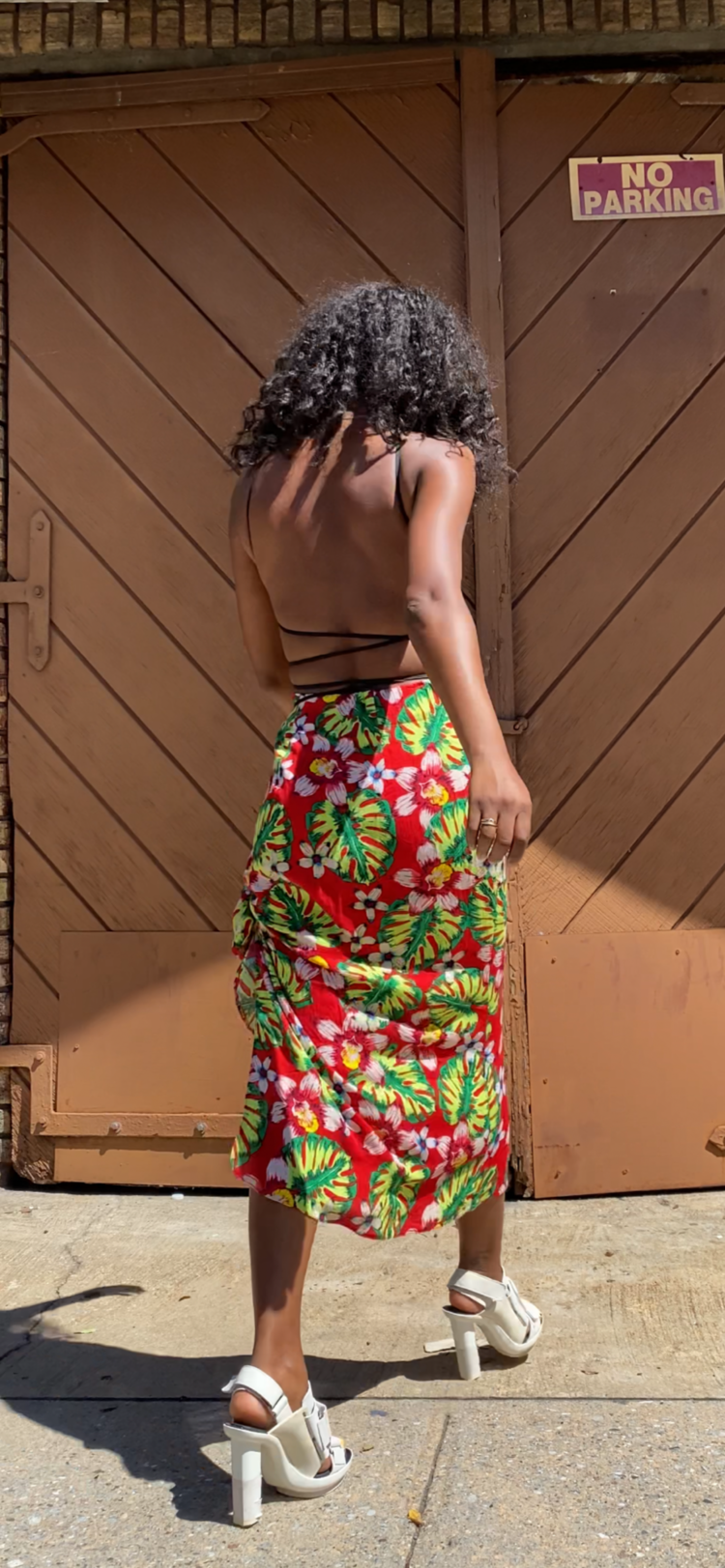 KAYA HALTER TOP TROPICAL GREEN/RED