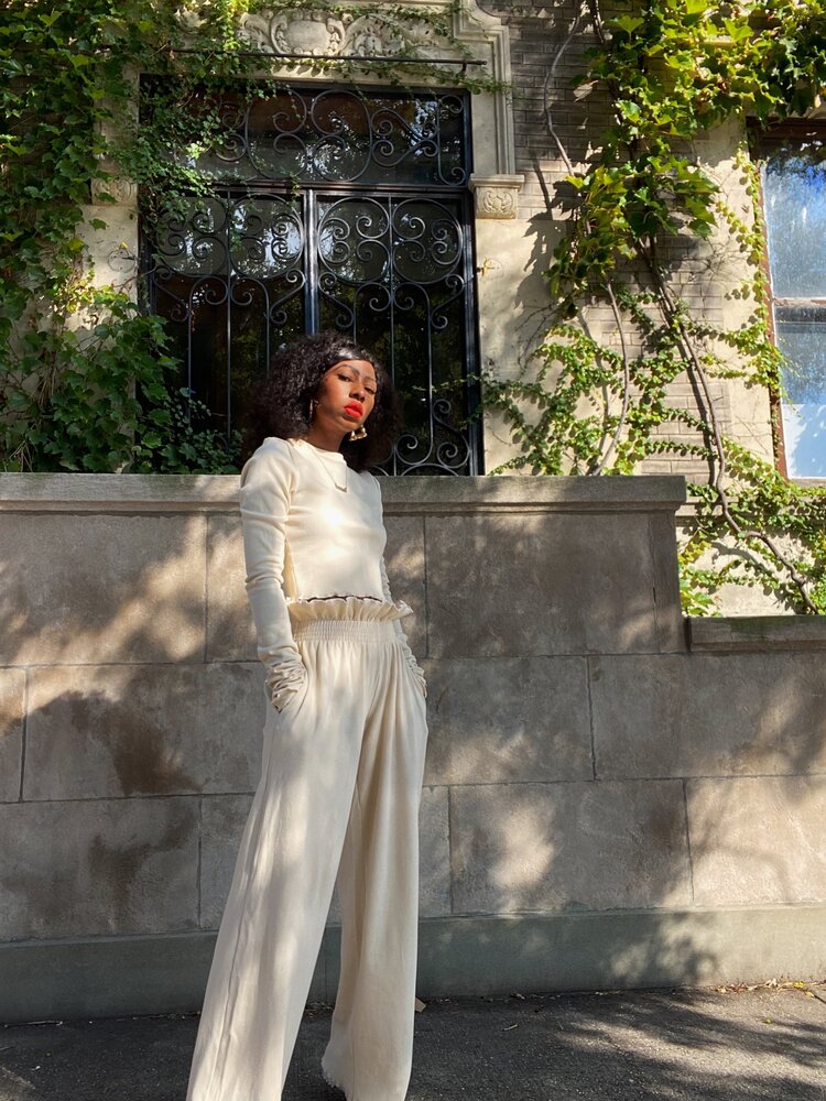 KENNY WIDE LEG PANTS CREAM