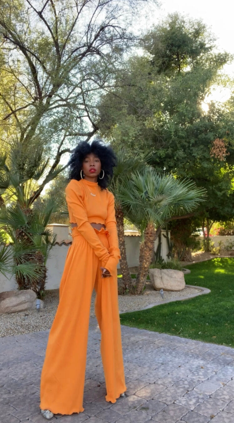 KENNY WIDE LEG PANTS TANGERINE