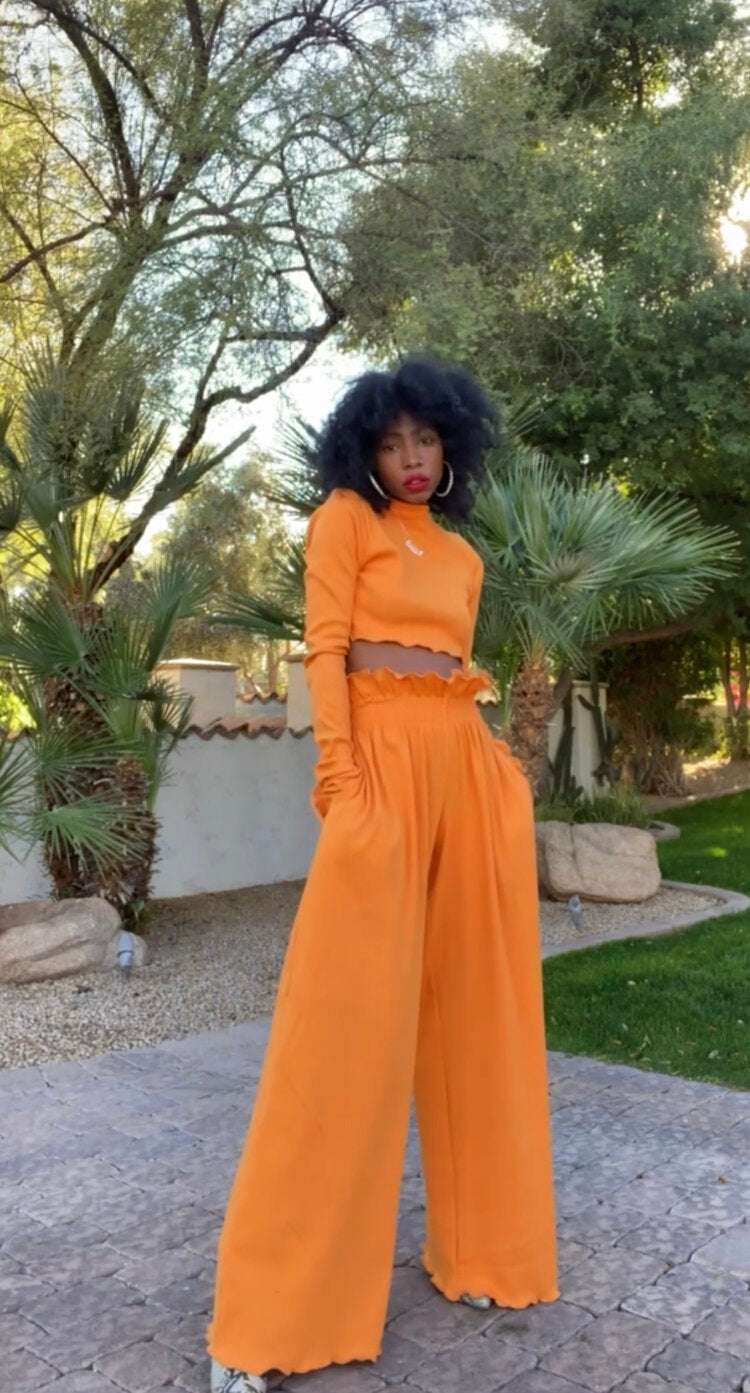 KENNY WIDE LEG PANTS TANGERINE