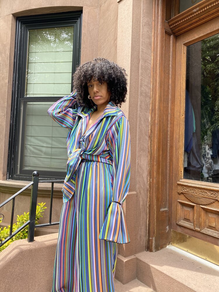 DEXTER TIE FRONT SHIRT STRIPES