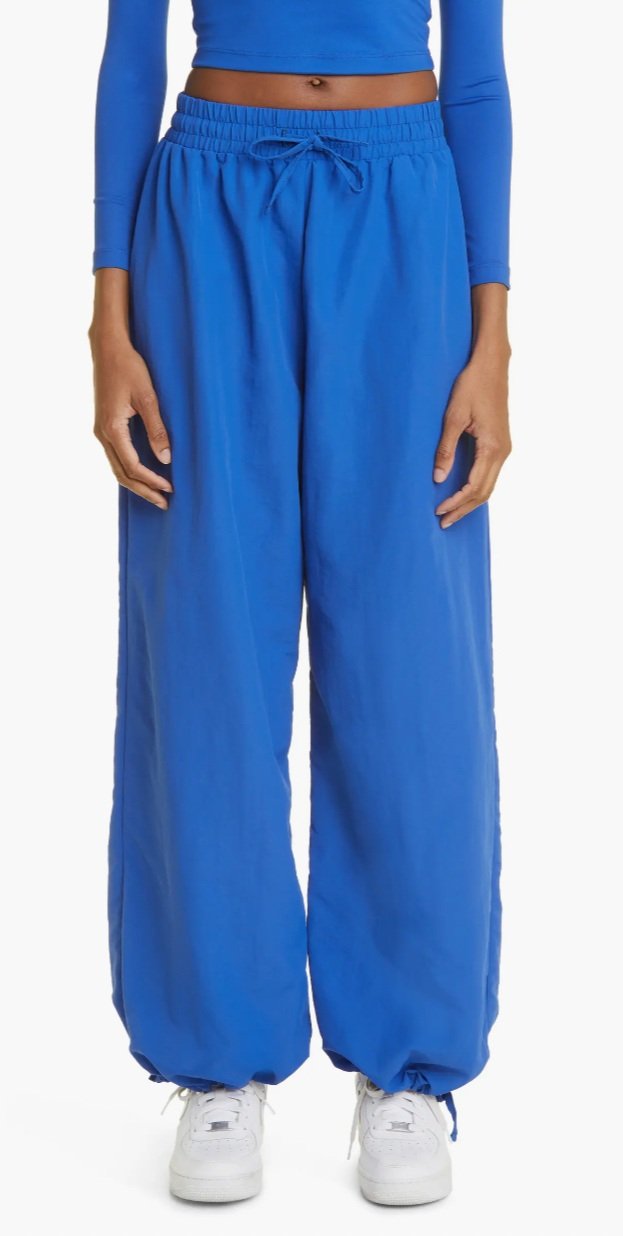DEON TIE HEM NYLON JOGGERS TRUE BLUE