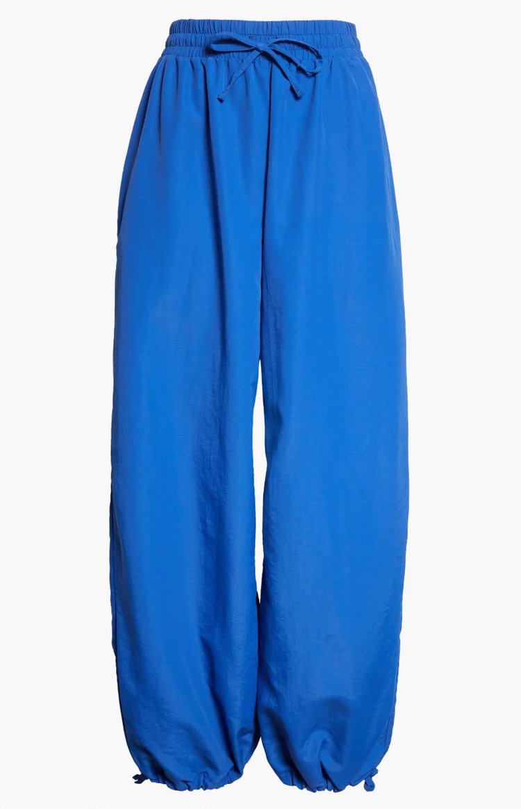 DEON TIE HEM NYLON JOGGERS TRUE BLUE