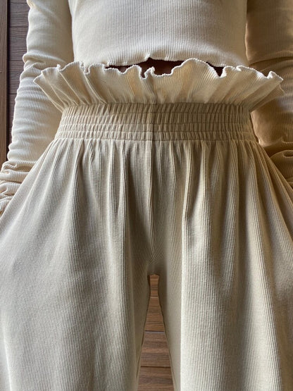 KENNY WIDE LEG PANTS CREAM