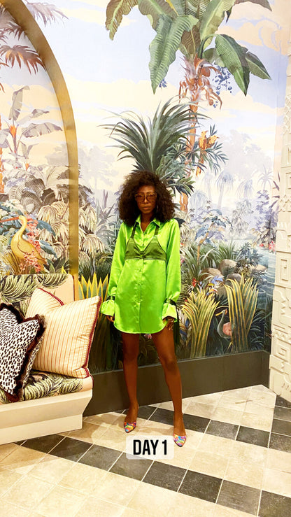 MICHELLE MINI BUTTON DOWN LIME