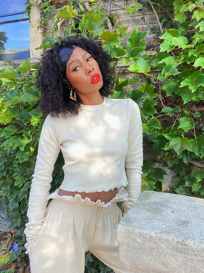 KEN CREAM CROP TOP