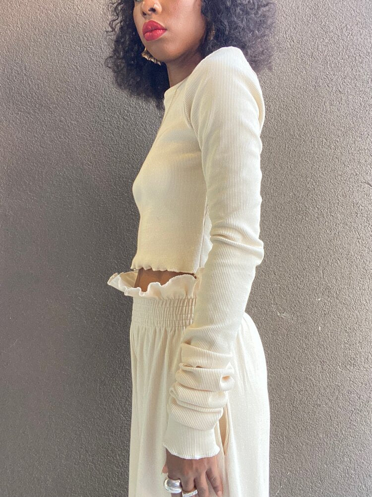 KEN CREAM CROP TOP