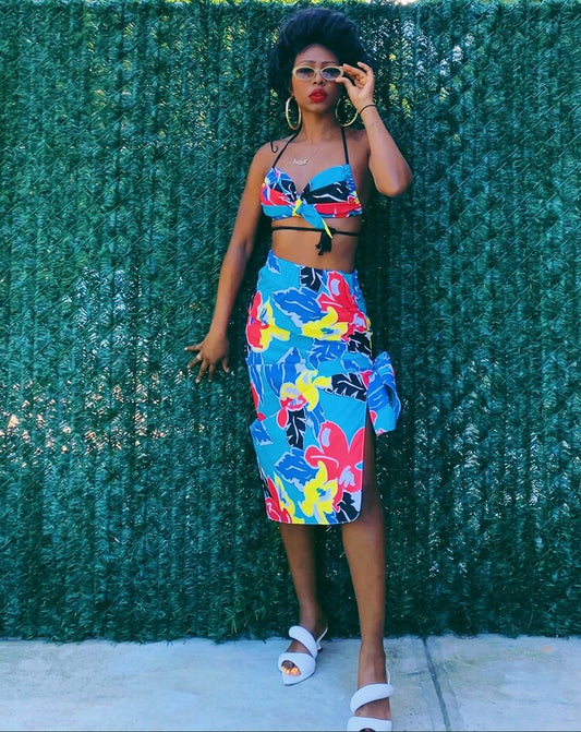 DANA TROPICAL BRALETTE BLUE/YELLOW