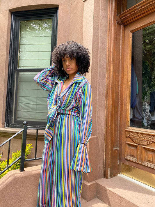 DEXTER TIE FRONT SHIRT STRIPES