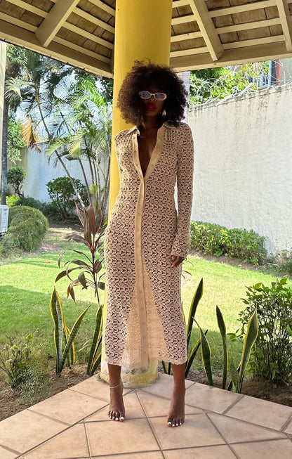 TINA MAXI DRESS BUTTON FRONT DRESS