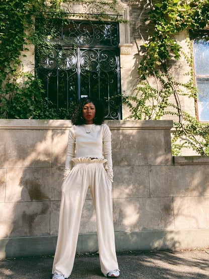 KENNY WIDE LEG PANTS CREAM