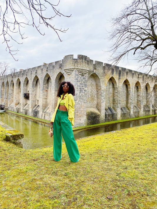 LENNY WIDE LEG PANT KELLY GREEN