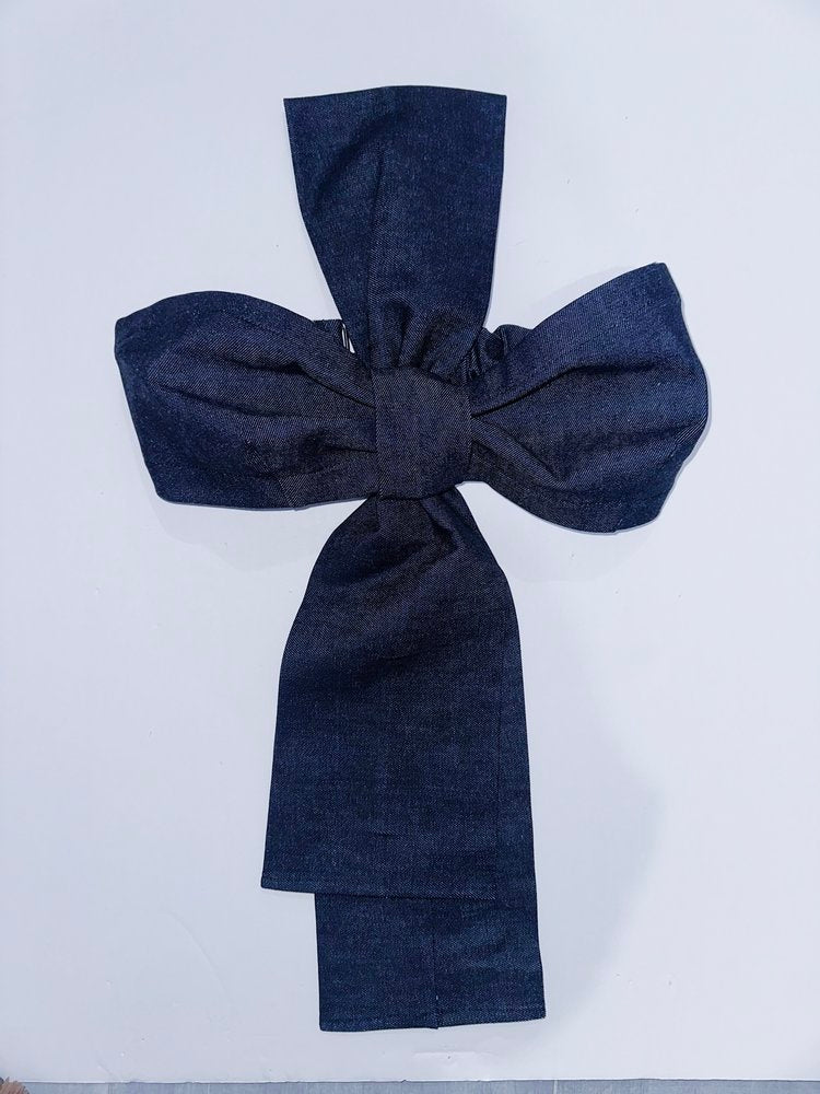 TEDDY DENIM BOW FRONT TOP