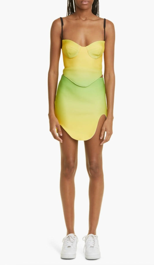 OVAL PLACE OMBRÉ MINISKIRT