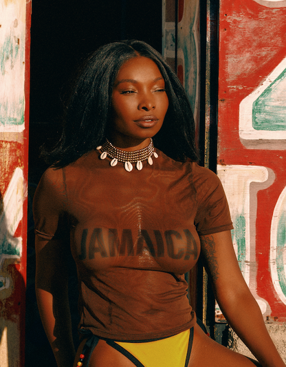 TRINIDAD MESH COLLECTORS TShirt CHOCOLATE READY TO SHIP