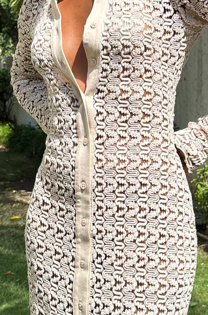 TINA MAXI DRESS BUTTON FRONT DRESS